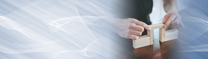 Concept of business association; panoramic banner