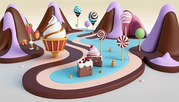 Premium AI Image  Gumball House beautiful candyland sweets