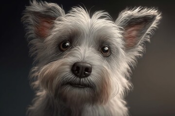 Cute dog close-up. Illustration. Generative AI