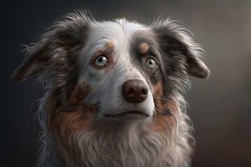 Cute dog close-up. Illustration. Generative AI