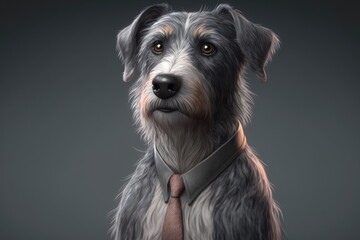 Cute dog close-up. Illustration. Generative AI