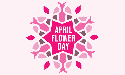  Hello April. April month vector with flowers  Decoration background. Design template celebration.