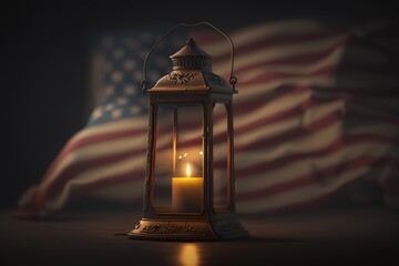 Solemn memorial day, USA.Veteran Day. Generative AI illustration.