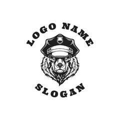 Bear Police Graphic Logo Design