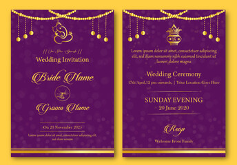 traditional indian wedding card invitation template save the date