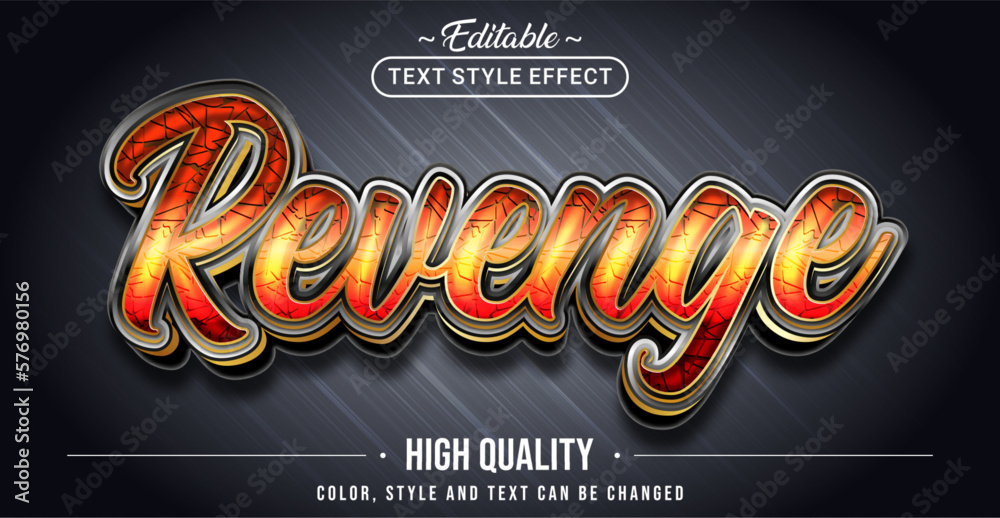 Poster Editable text style effect - Revenge text style theme.