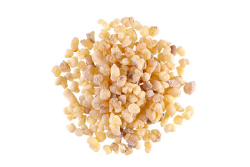 Overhead view of Frankincense from ethiopia (Boswellia papyrifera), also known as olibanum,...