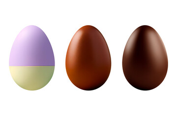 isolated chocolate eggs set