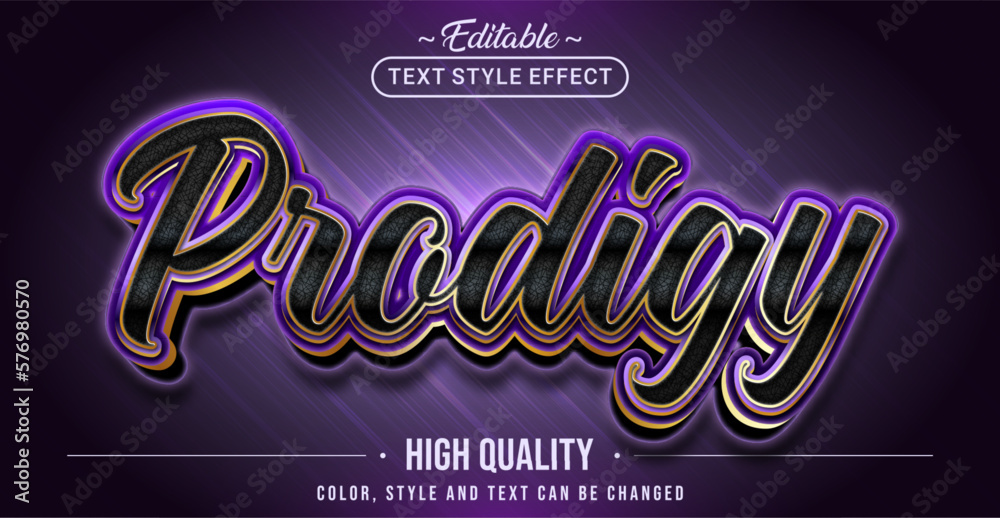 Poster Editable text style effect - Prodigy text style theme.