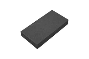 Polyethylene dark gray lodging, foam board isolated on white background.