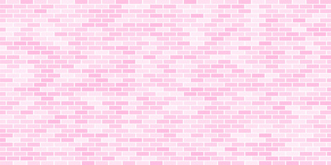 Random pink color seamless bricks wall background. Modern pink tiles wall texture
