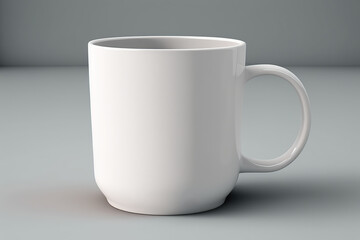 Obraz premium White mug mockup, isolated. Generative AI illustration.