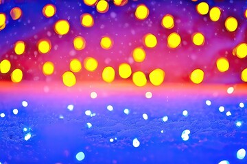 Blurred Beautiful Christmas Lights Generative AI