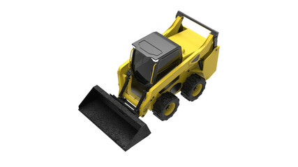 mini digger excavator, heavy duty equipment vehicle.