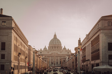 Fototapeta na wymiar Rome, St. Peter's Basilica in Vatican