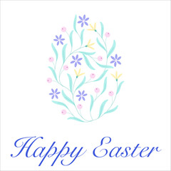 easter card with eggs