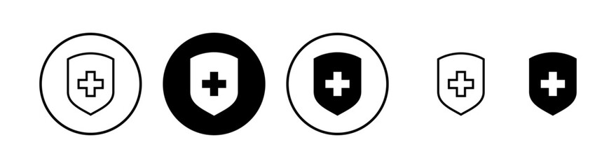 Fototapeta premium Health insurance icon vector illustration. Insurance document sign and symbol