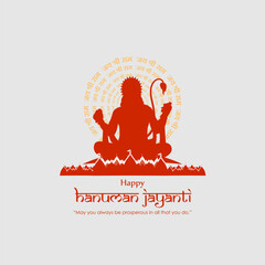 Vector illustration of Happy Hanuman Jayanti wishes greeting