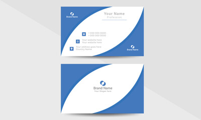 Professional modern double sided  business card design template. Flat range business card animation