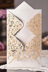 Luxury Flower Frame Wedding Invitation Illustration Design.
