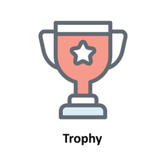 Trophy Vector Fill Outline Icons. Simple stock illustration stock