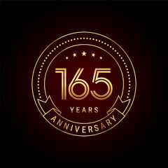 165th year anniversary celebration. Logo Vector Template Illustration