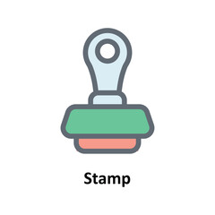 Stamp Vector Fill Outline Icons. Simple stock illustration stock