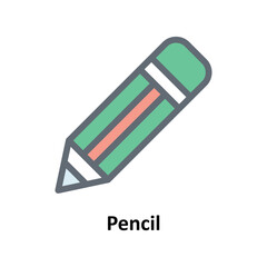 Pencil Vector Fill Outline Icons. Simple stock illustration stock
