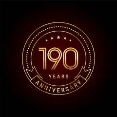 Fototapeta na wymiar 190th year anniversary celebration. Logo Vector Template Illustration