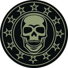military sign with skull, grunge vintage design t shirts

