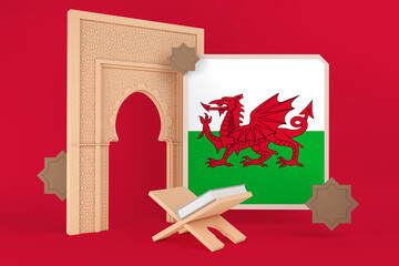 Ramadan Wales Flag and Islamic Background
