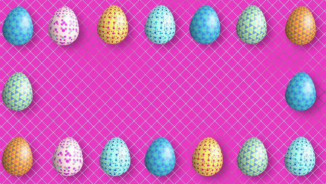 Swinging different types Easter eggs background animation