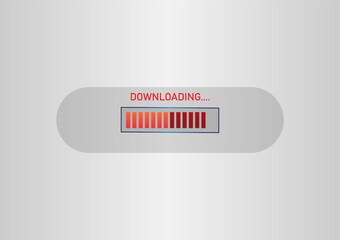 Progress loading bar with lighting. Concept technology. Vector illustration. Red Striped Progress Bar 