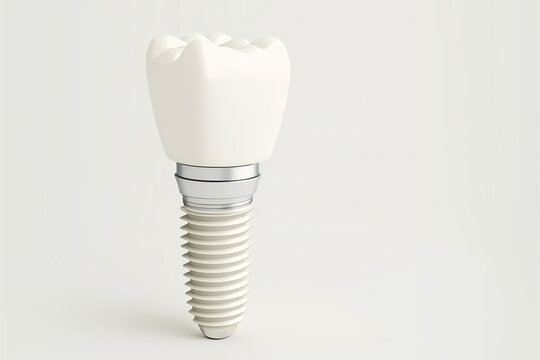 Dentistry implant clean white scheme. Generative ai design.