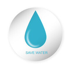 Save water yellow Label, Sticker, Tag, Sign And Icon Banner