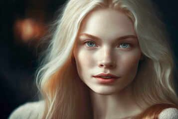Fototapeta premium portrait of a blond woman. Generative AI
