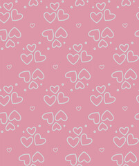 Heart seamless pattern background. Vector illustration for holiday design. Abstract romantic photo frame. Stylish decorative bright label set. Fashion valentine day ornament.