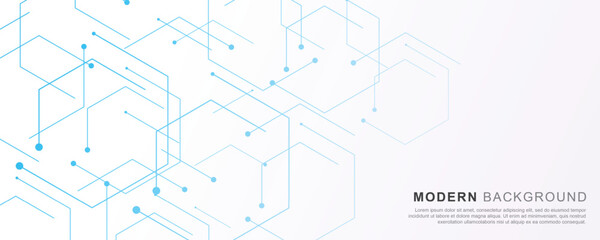 Medical and healthcare banner with hexagonal shape