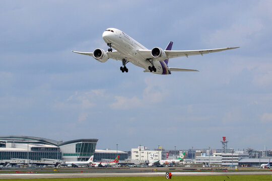 Thai Airways Boeing 787 Dreamliner airplane at Fukuoka airport