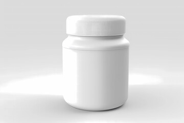 White pill jar blank mockup. Generative ai design.