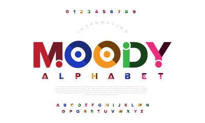 Modern abstract digital alphabet font. Minimal technology typography, Creative urban sport fashion futuristic font and with numbers. vector illustration © fourmonths