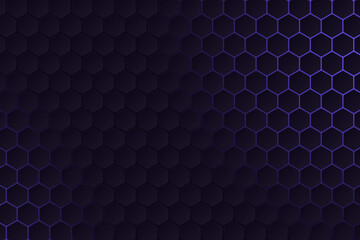 Abstract minimalist black illustration design with hexagon grid. Honeycomb cells