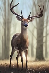 Deer in the forest landscape