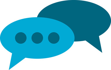Blue speech bubble chat icon PNG