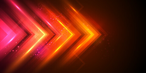 Abstract Red Orange Neon Arrow Background
