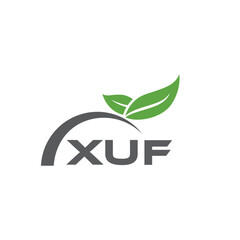 XUF letter nature logo design on white background. XUF creative initials letter leaf logo concept. XUF letter design.