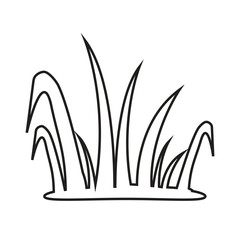 grass, icon, line, vector, illustration, design, logo, template, flat, trendy,collection