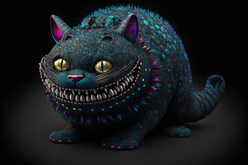 Cheshire cat created with generative AI technology - obrazy, fototapety, plakaty