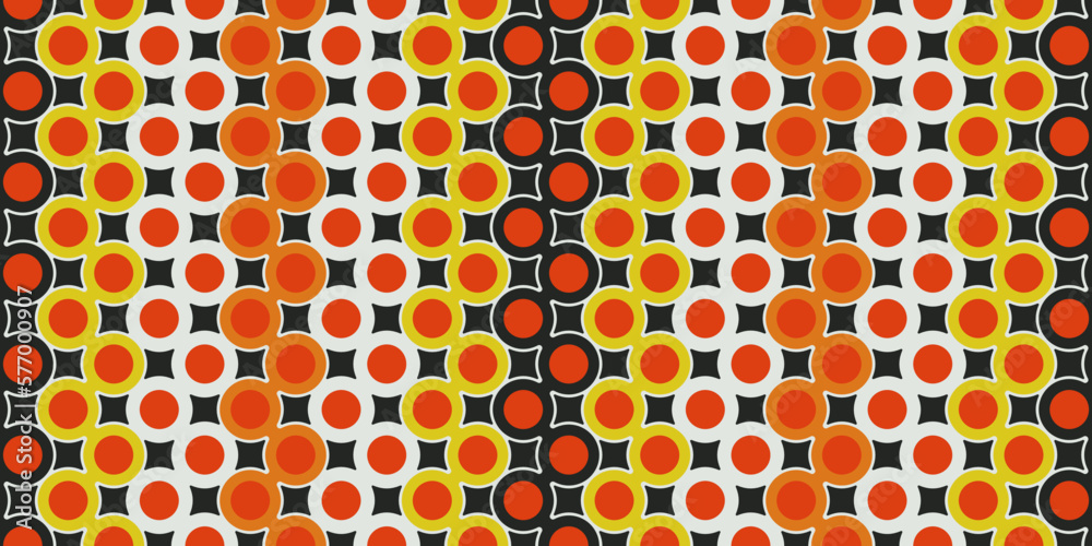 Poster pattern of orange and yellow circles. print for seamless vector surfaces.