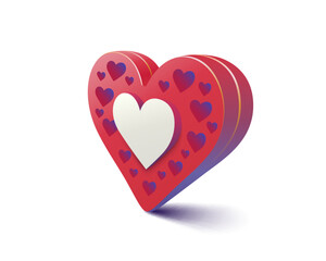 Heart 3d sign, happy element icon. Vector